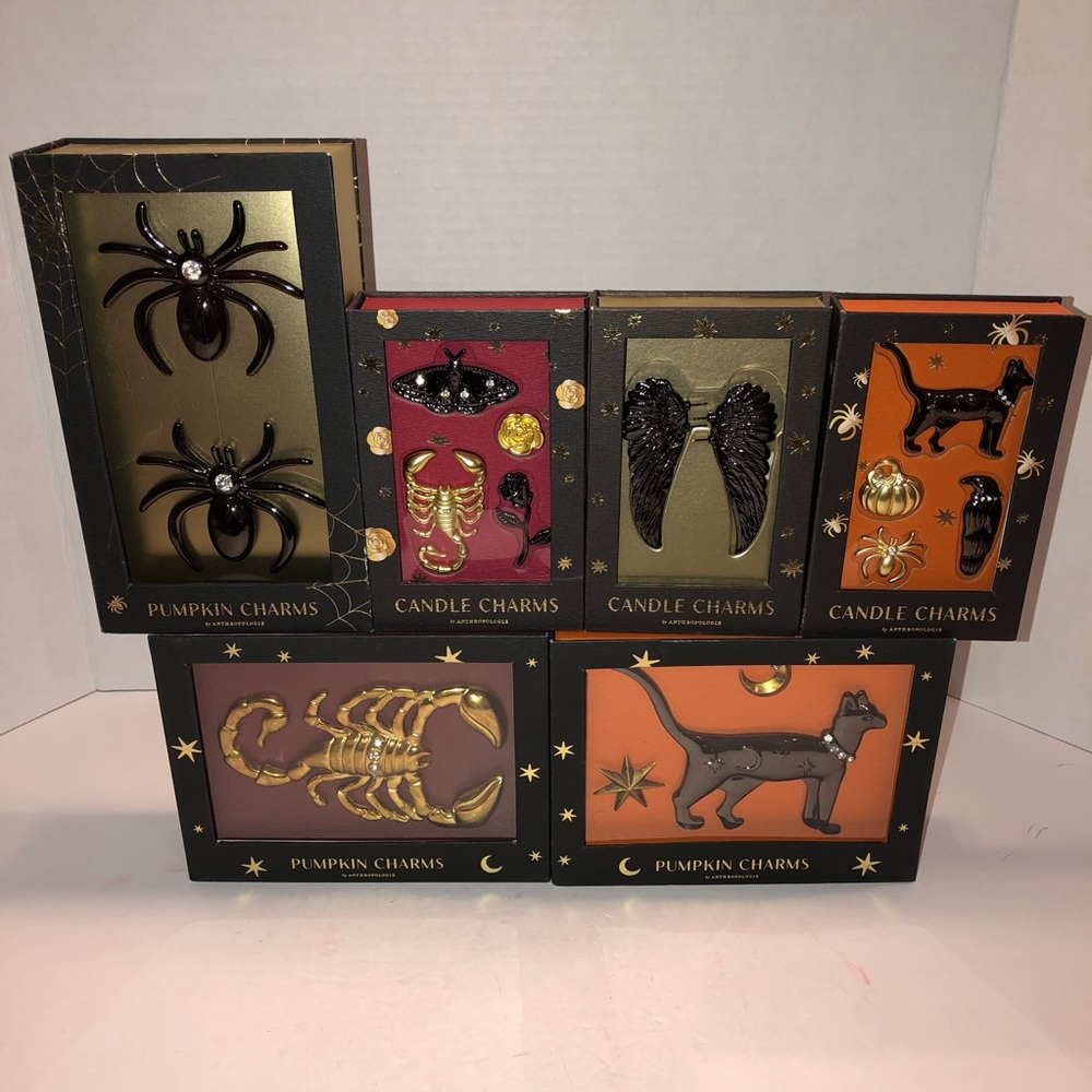 New Anthropologie Home Decor Halloween Pumpkin / Candle Pin Charms Lot